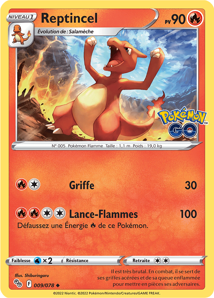 Reptincel - Pokémon GO - 009/078 - Peu commune