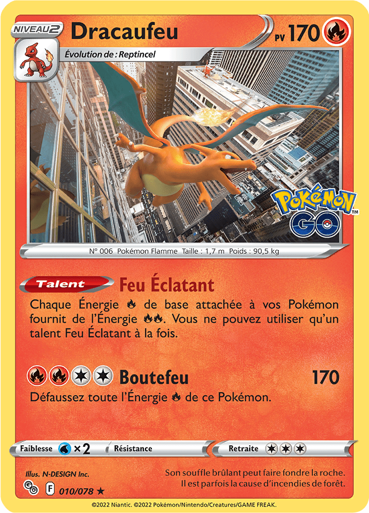 Dracaufeu - Pokémon GO - 010/078 - Holographique