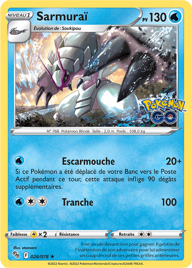 Sarmuraï - Pokémon GO - 026/078 - Holographique