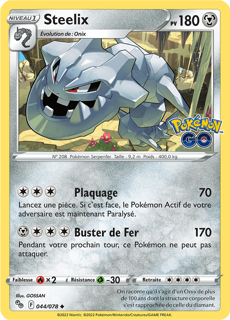 Steelix - Pokémon GO - 044/078 - Holographique