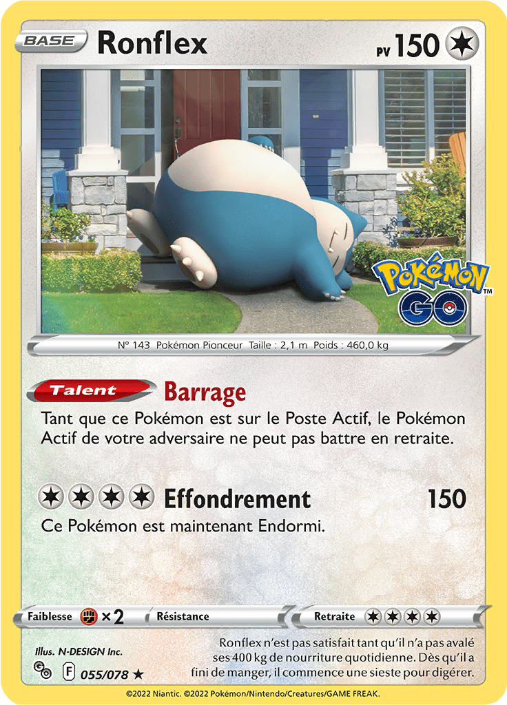 Ronflex - Pokémon GO - 055/078 - Holographique