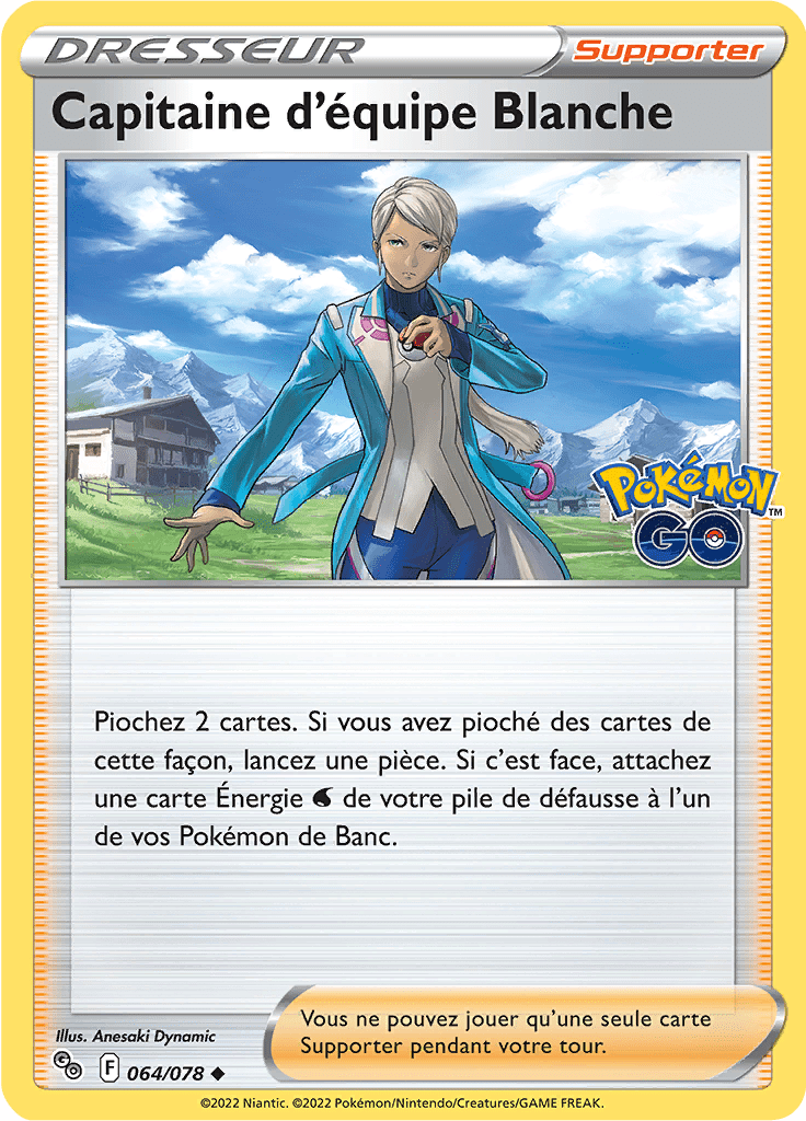 Capitaine d'équipe Blanche - Pokémon GO - 064/078 - Peu commune
