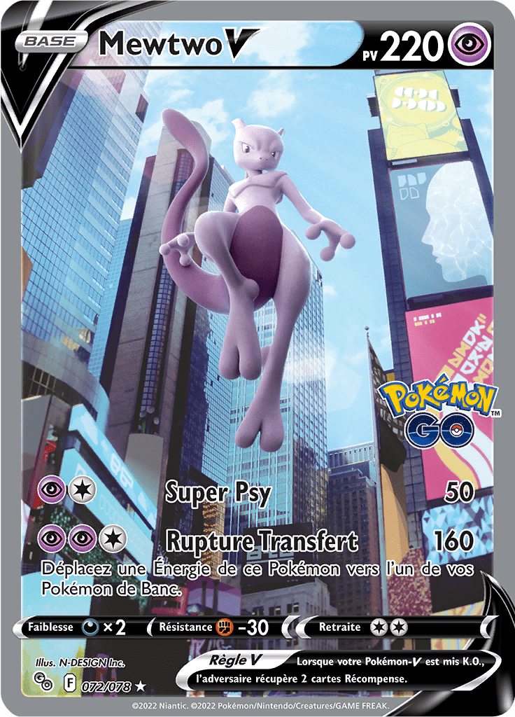 Mewtwo V - Pokémon GO - 072/078 - Ultra rare