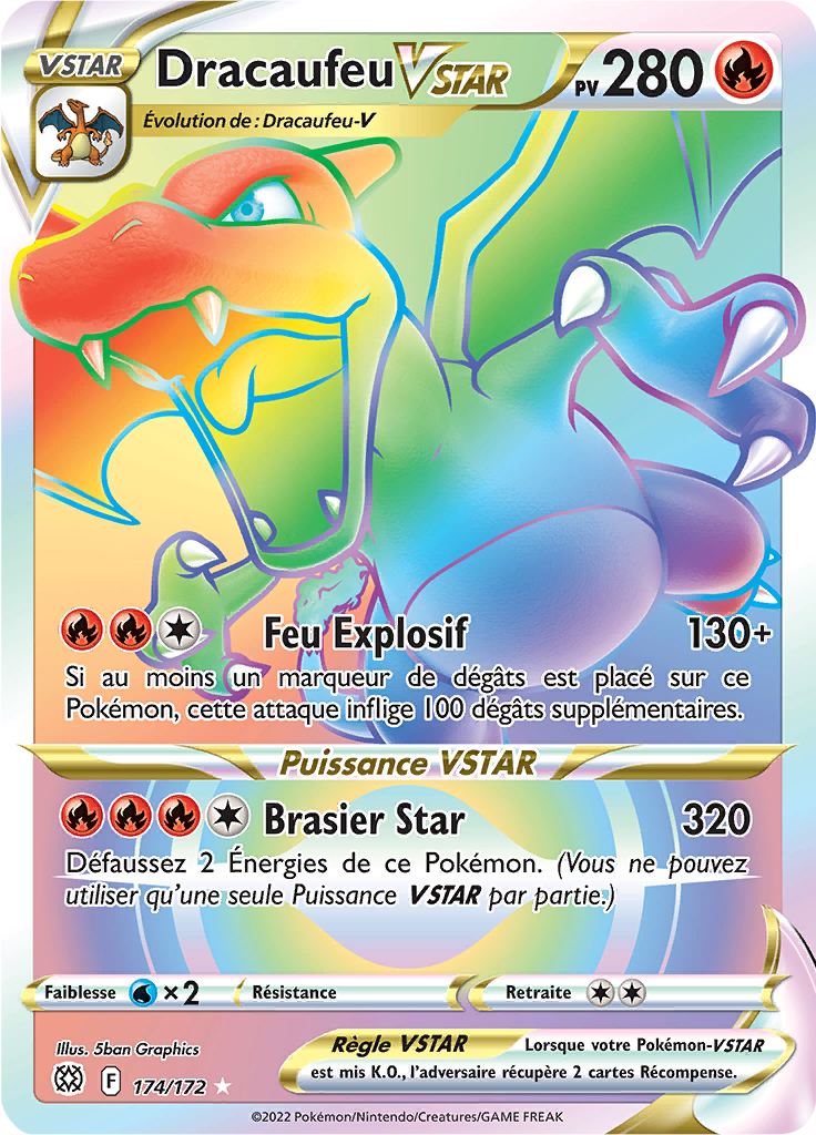 Dracaufeu VSTAR -  -  - Arc-en-ciel rare