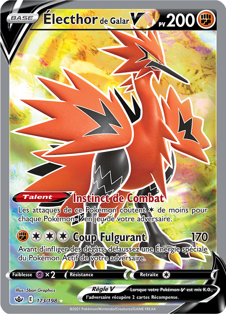Électhor de Galar V - EB Règne de Glace - 173 - V Full Art