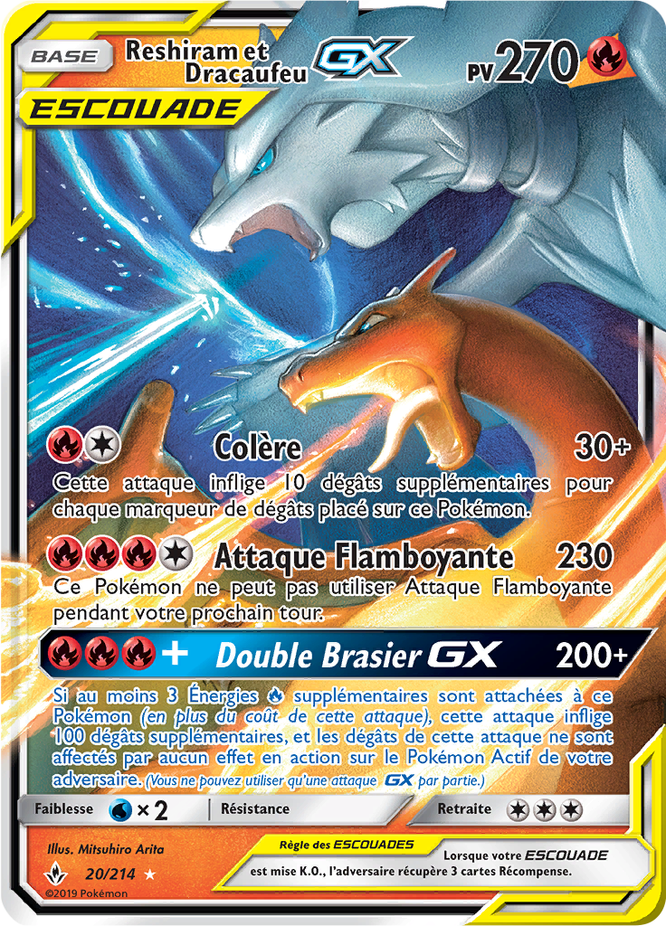 Reshiram et Dracaufeu GX - SL Alliance Infaillible - 020 - Holographique rare GX