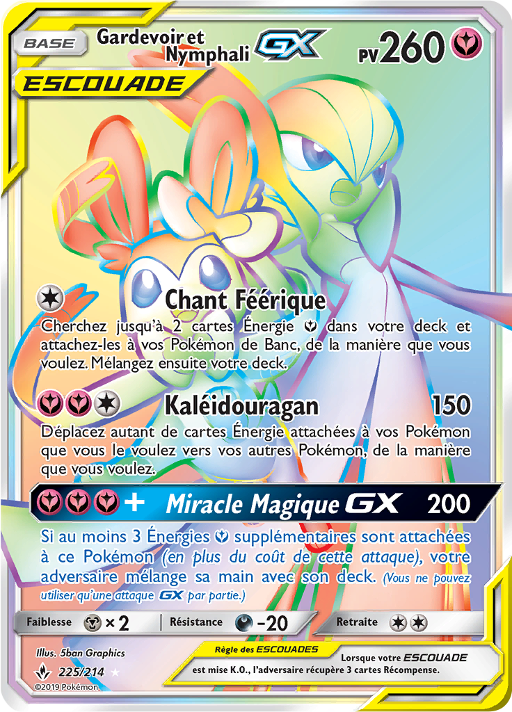 Gardevoir et Nymphali GX - SL Alliance Infaillible - 225 - Arc-en-ciel rare
