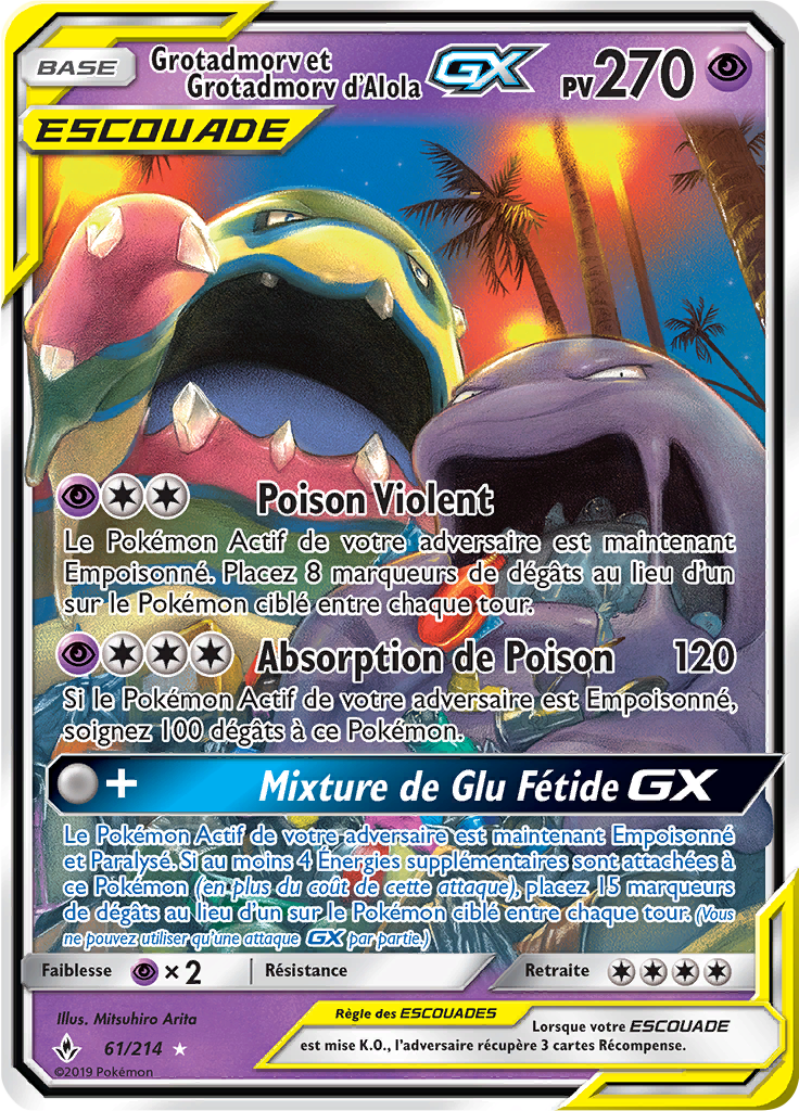 Grotadmorv et Grotadmorv d'Alola GX - SL Alliance Infaillible - 061 - Holographique rare GX