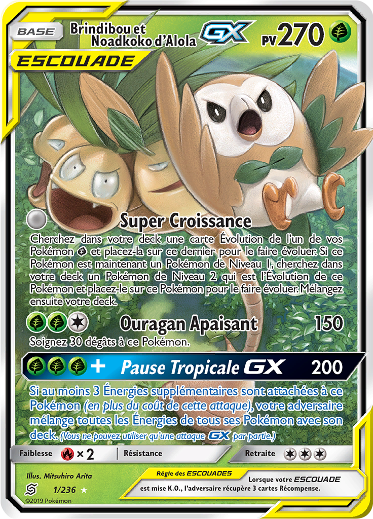Brindibou et Noadkoko d'Alola GX - SL Harmonie des Esprits - 001 - Holographique rare GX