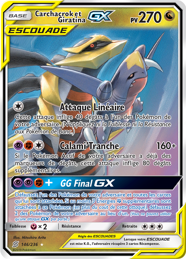 Carchacrok et Giratina GX - SL Harmonie des Esprits - 146 - Holographique rare GX