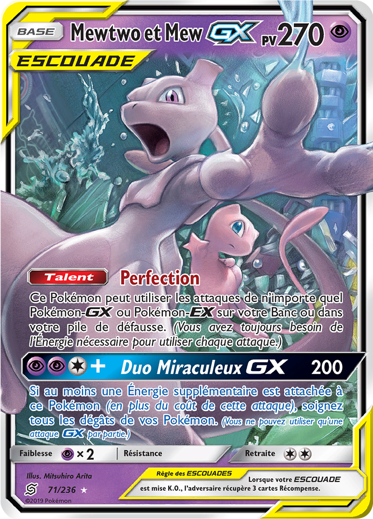 Mewtwo et Mew GX - SL Harmonie des Esprits - 071 - Holographique rare GX