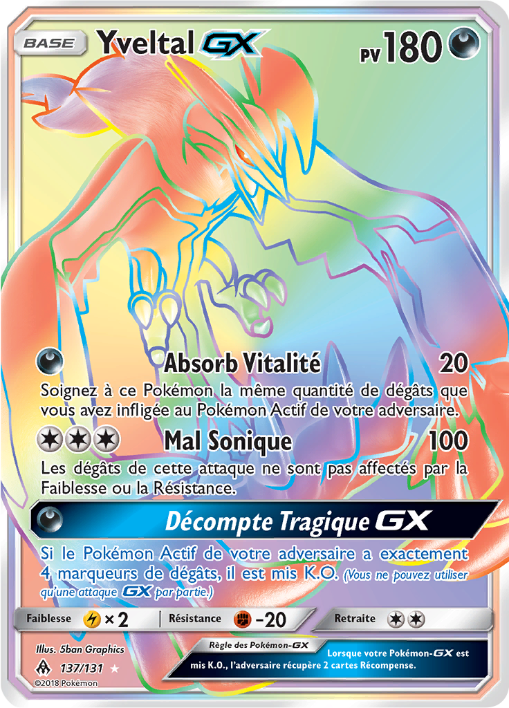 Yveltal GX - SL Lumière Interdite - 137 - Arc-en-ciel rare