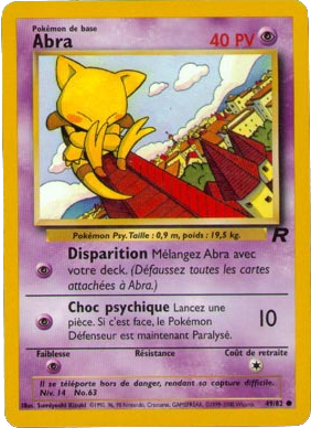 abra pokemon card 49 82 kort Team Rocket Carte Pokmon Abra 49/82 -