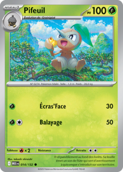 Carte Pokémon Pifeuil 014/132 - Méga-Évolution - Commune