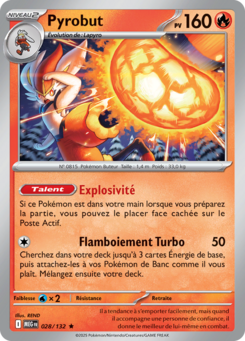 Carte Pokémon Pyrobut 028/132 - Méga-Évolution - Rare