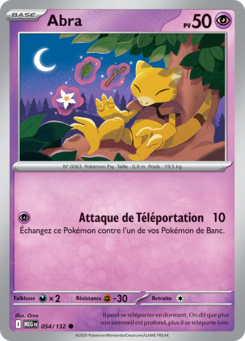 Carte Pokémon Abra 054/132 - Méga-Évolution - Commune