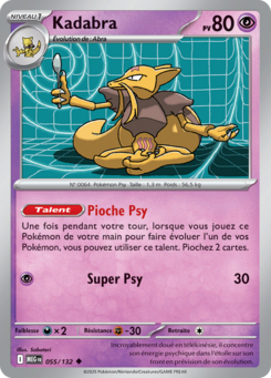 Carte Pokémon Kadabra 055/132 - Méga-Évolution - Peu commune