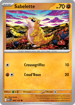 Carte Pokémon Sabelette 068/132 - Méga-Évolution - Commune