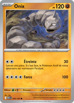 Carte Pokémon Onix 070/132 - Méga-Évolution - Commune
