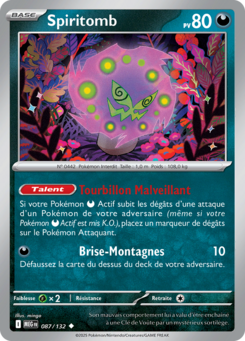 Carte Pokémon Spiritomb 087/132 - Méga-Évolution - Peu commune