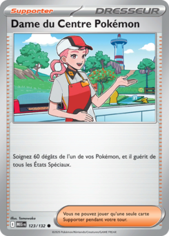 Carte Pokémon Dame du Centre Pokémon 123/132 - Méga-Évolution - Commune