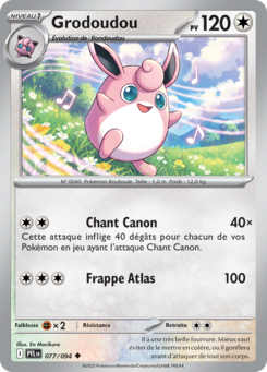 Carte Pokémon Grodoudou 077/094 - Méga-Évolution Flammes Fantasmagoriques - Peu commune